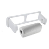 Porta Papel Toalha Rolo Filme Pvc Suporte Parede Cozinha Cor Branco