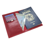 Porta Passaporte Carteira Cartões Doc Couro