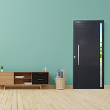 Porta Pivotante De Alumínio 210 X 100cm Com Visor Veneza