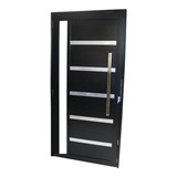 Porta Pivotante De Alumínio Preto 210x120 Linha 30 Completa
