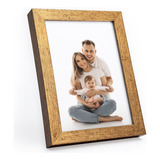 Porta Retrato 15x21 Foto Família Namorados Moldura C/ Vidro Cor Dourado