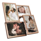 Porta Retrato Multifotos 10x15 Rosé Gold Alumínio Decoração Escovado