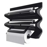 Porta Rolos Maxroll Cheff Papel Toalha Alumínio Preto
