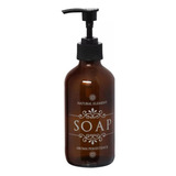 Porta Sabonete Liquido Em Vidro/plástico Ambar 250ml Retro 