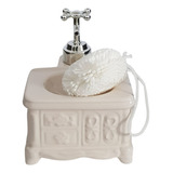 Porta Sabonete Liquido Retro Esponja Porcelana Vintage