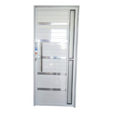 Porta Sala Postigo Alumínio Lambril Branco 210x80 C/vidro