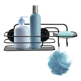 Porta Shampoo Com Saboneteira Preto De Parede Sem Furo 3m