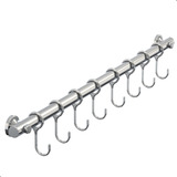 Porta Talheres De Cozinha 50cm Suporte Com 8 Ganchos
