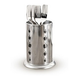 Porta Talheres Escorredor Inox Redondo Vazado Maça Cozinha