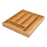 Porta Talheres Gaveta Em Bambu 5 Divisórias Mimo Style