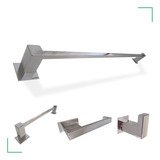 Porta Toalha Banheiro 60cm + Kit Acessórios Inox - 4 Peças