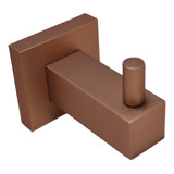 Porta Toalha Cabide Rose Gold Fosco Banheiro Quadrado Metal 