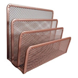 Porta Treco Organizador De Mesa Papéis Bloco Notas Rose Gold