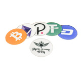 Porta-copo Criptomoedas Logo Bitcoin Cardano Ethereum Doge
