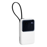Portátil Power Bank 20000mah Com Pd+usb Porta E Cabo Tipo-c Cor Branco