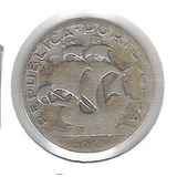Portugal 2 1/2 Escudos 1943 Prata .650 3,5g 20,5mm Caravela