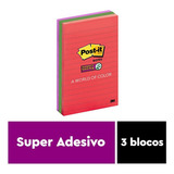 Post-it Pautado Diversao 101mm X 152mm 3 Blocos 90 Folhas 3m