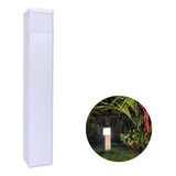 Poste Balizador 50 Cm Alumínio Chão Jardim Piso Solo Deck Cor Da Cúpula Branco