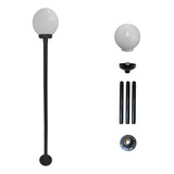 Poste Luminária Colonial De Jardim Com Globo Preto 2 Metros