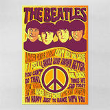 Poster 60x90cm Bandas Rock Beatles Alternativo Paz Amor 70