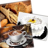 Poster 65x100cm Kit Com 03 Decoração Padaria Lanchonete Deli