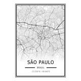 Pôster Mapa Cidade De São Paulo