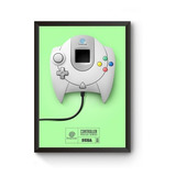 Poster Moldurado Game Retrô Controle Dreamcast
