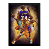 Poster Moldurado Kobe Bryant Quadro Lenda Basquete Arte