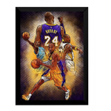 Poster Moldurado Kobe Bryant Quadro Lenda Basquete Arte