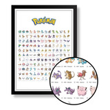 Pôster Quadro Todos Pokemon Da 1º