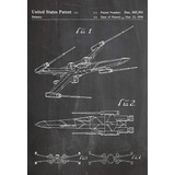 Poster Retrô Star Wars X-wing Fighter - Decor 33 Cm X 48 Cm