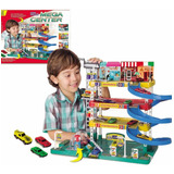 Posto Brinquedo Garagem Mega Center Pista Com Carrinhos