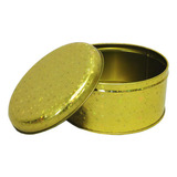 Pote De Lata Redondo Gold And Silver Dourado Com Tampa 900ml