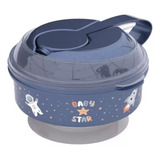 Pote De Papinha Com Amassador - Azul