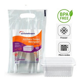Pote Descartável 500ml Freezer Microondas Marmita - 25 Unid Cor Transparente