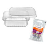 Pote Descartável 500ml Freezer Microondas Marmita Fit 50un 