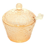 Pote Meleira Porta Mel Cristal Vidro C/ Colher Colmeia