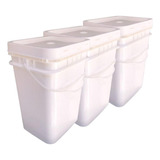 Pote Para Alimentos Nastripack Balde P Uso Industrial De 20l Retangular Com Tampa Lacre 20l Branco