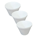 Pote Plástico Eps Térmico Branco 360ml Descartável- Kit 25un