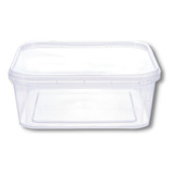 Pote Plástico Quadrado Lacre Para Bolo De Pote 400ml C/ 10un Cor Transparente