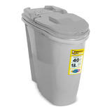 Pote Porta Ração Dispenser Home 40 Litros + Brinde Cor Cinza