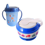 Pote Pratinho C/ Amassador Copo Caneca 330ml Transição Bebe