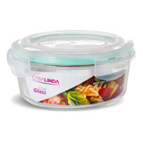Pote Vidro Hermético Trava Redondo 400ml Marmita Casa Linda