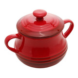 Pote Wolff Retrô De Ceramica Vermelha 16,5cm X 12cm Cor Vermelho