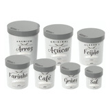 Potes Mantimentos Arroz Cafe Feijao Redondo Cj 7 Peças