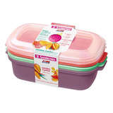 Potes Plástico Freezer Alimentos 1.1 L Sanremo Kit C/3 Pçs Cor Diversas