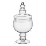 Potiche Bomboniere Vaso Decorativo 27x13 Vidro Transparente