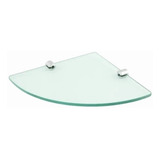 Prateleira Banheiro Vidro Canto 30x30 Cm 2 Suportes Modelada