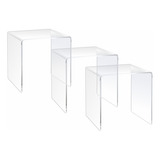 Prateleira Cubo Nicho Acrílico 3 Peças 18 Cm Transparente 