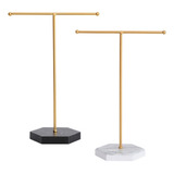 Prateleira De Joias Com Colar E Brincos De Metal Dourado, 2